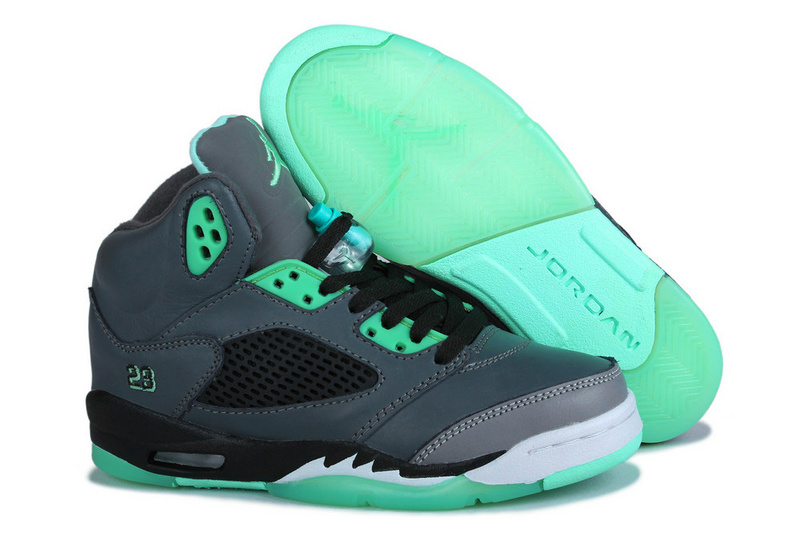 Air Jordan 5 Mens Shoes Gray/Green Online